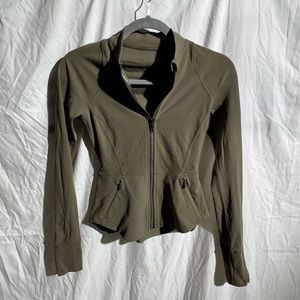 Olive green Lululemon zip up jacket XXS
